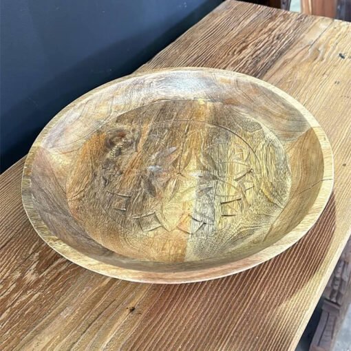 Natural wooden plate 38Dx6cm