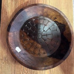 Wooden dark brown parat plate 36x5cm