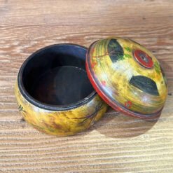 Yellow antique handpainted box 12Dx8cm
