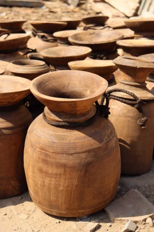 Wooden pots assorted 33x33x38cm