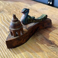 Antique carved peacock 4x17x9cm