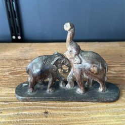 Carved double wooden elephant small 5x20x15cm