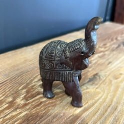 Carved wooden elephant small 5x9x14cm