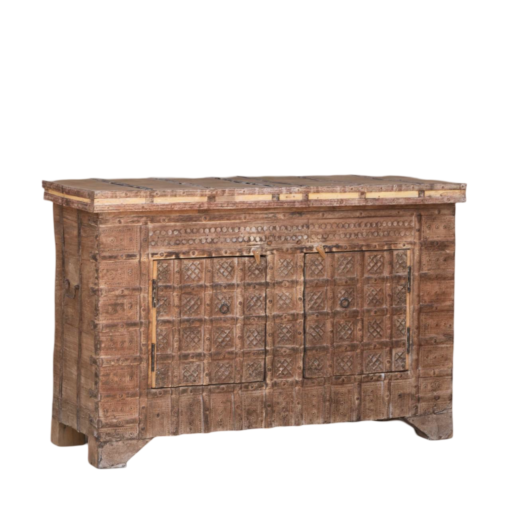 Wooden pitara 2  door sideboard 115x42x76cm