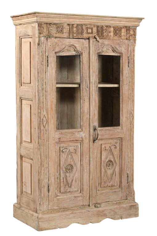Wooden glass almirah 93x42x154cm - Image 2