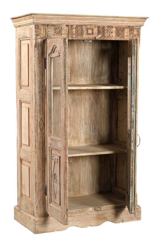 Wooden glass almirah 93x42x154cm - Image 3