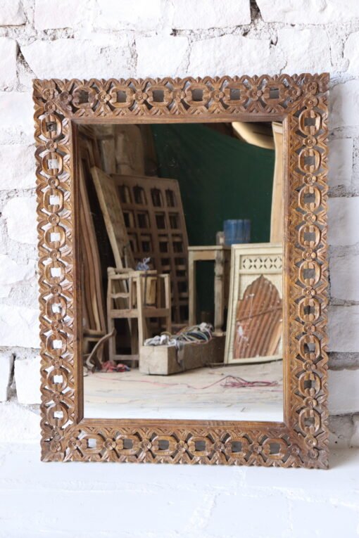 BROWN WOODEN MIRROR FRAME 90x4x120cm - Image 2