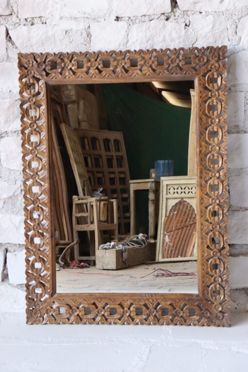 BROWN WOODEN MIRROR FRAME 90x4x120cm - Image 3