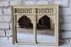 WOODEN DOUBLE ARCH MIRROR FRAME 120x5x90cm