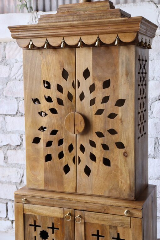 WOODEN TEMPLE LIGHT BROWN 80x45x180cm - Image 4