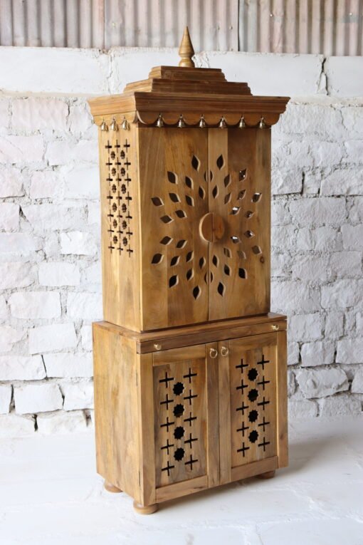 WOODEN TEMPLE LIGHT BROWN 80x45x180cm - Image 8