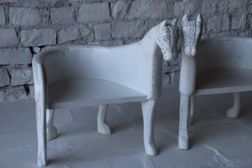 WOODEN HORSE CHAIR 90x70x92cm - Image 3