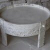 WHITE WOODEN GRINDER TABLE 80x80x30cm