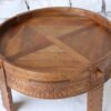 BROWN WOODEN GRINDER TABLE 80x80x30cm
