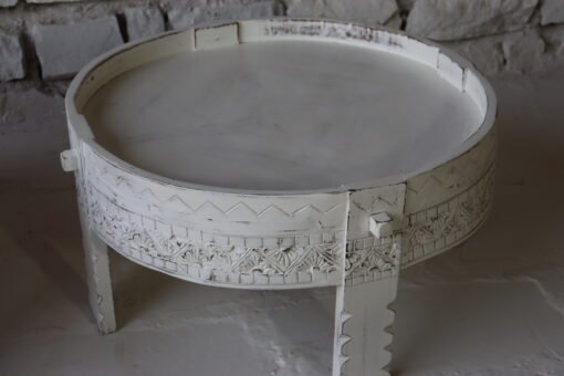 WHITE WOODEN GRINDER TABLE 80x80x30cm - Image 4
