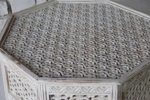 WOODEN COFFEE TABLE  ON GLASS TOP 90x90x50cm - Image 3