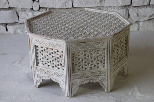 WOODEN COFFEE TABLE  ON GLASS TOP 90x90x50cm