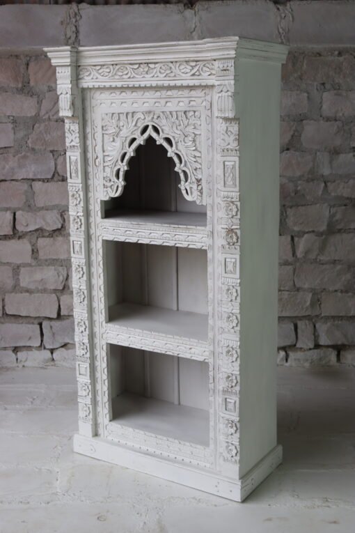 WOODEN BOOKSHELF WHITE 90x40x180cm - Image 3